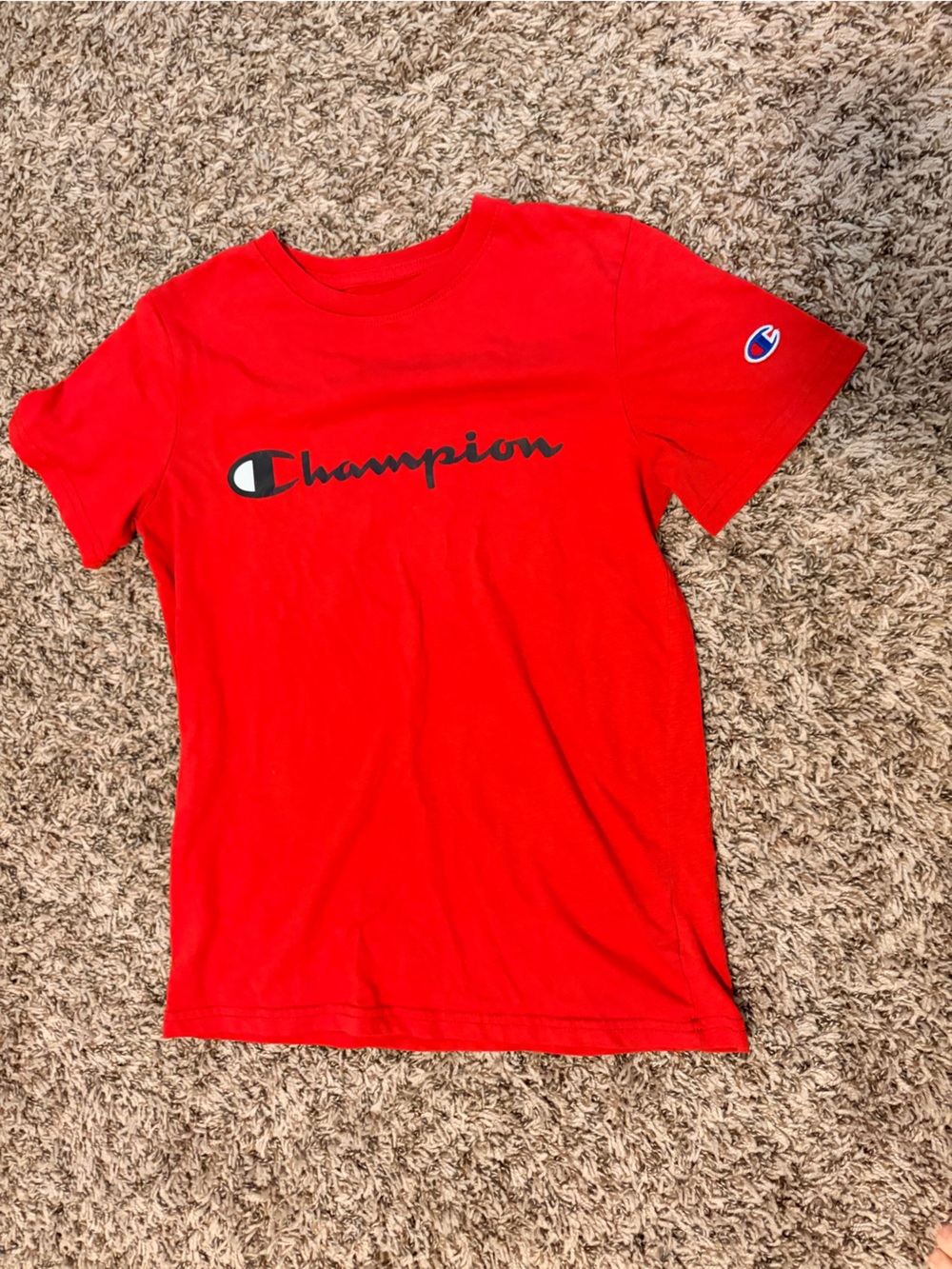Champion Red Script Logo T-Shirt